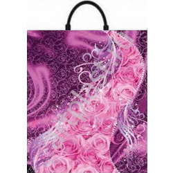 Е9401  Пакет с пластмассовыми ручками 36x45+10 (110) с ручками (по 100)  The river of roses 1509401