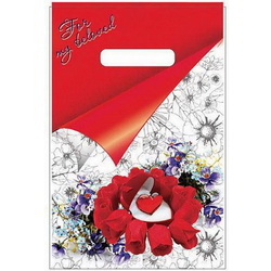Е1728 Пакет с вырубной неус ручкой 20х30 (35) Артпласт (For my  beloved) Россия 1501728
