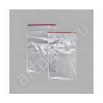 Е9989  Пакет Zip Lock 8х12 35 мкм (с красной полосой) (00157) Китай