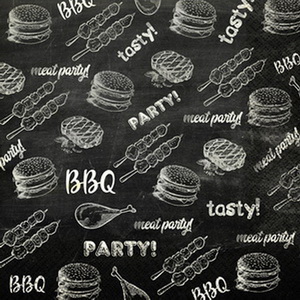 Ф3004 Салфетки бумажные 3сл 24см 20л BBQ Party